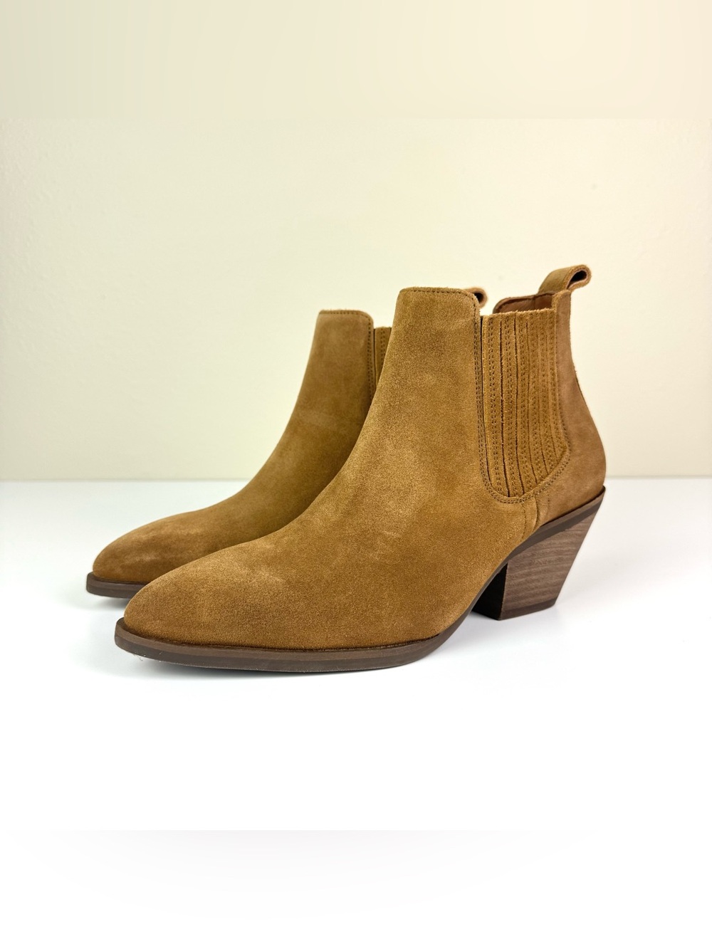 Patina Portland Leather Dakota Tan Suede Ankle Boots Booties Size 6.5 - Picture 11 of 12